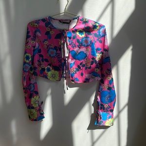 Zara Fuchsia Floral Print Top